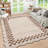 Scalloped Area Rugs Modern Bordered Accent Carpet,Non-Slip Floor Cover,Stain-Resistant Indoor Mat for Bedroom,Kitchen,Living Room-620051059-620051058