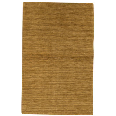 Hand Knotted Wool Area Rug in Olive Green