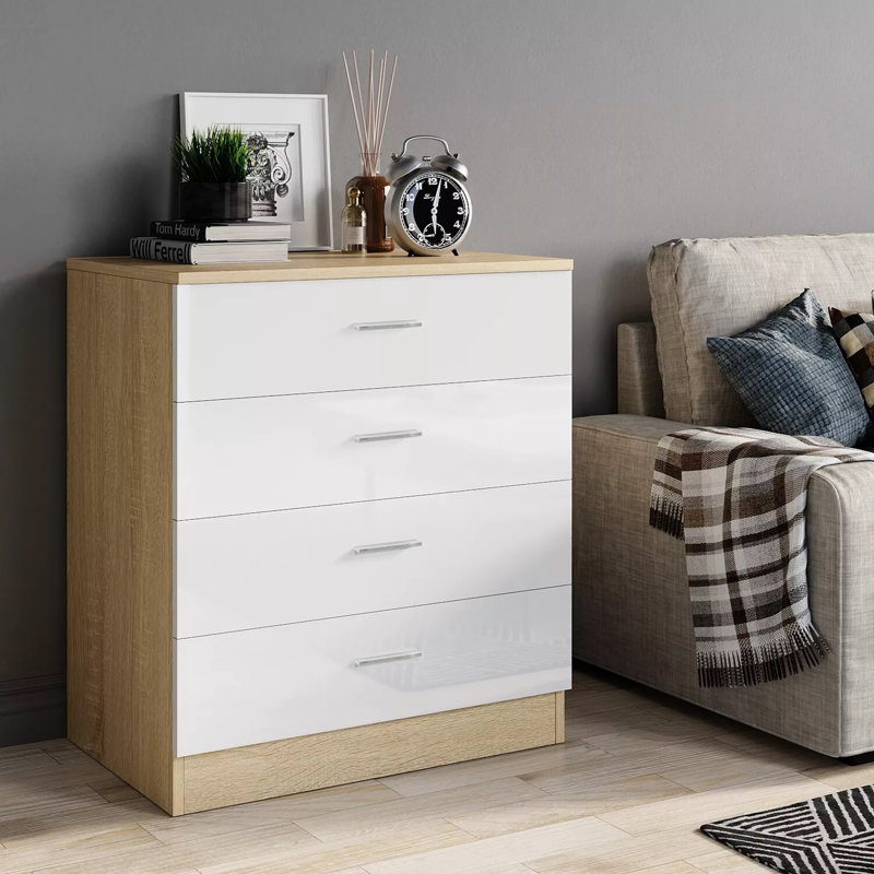 60cm W 4 - Drawer Chest of Drawers, Oak/White