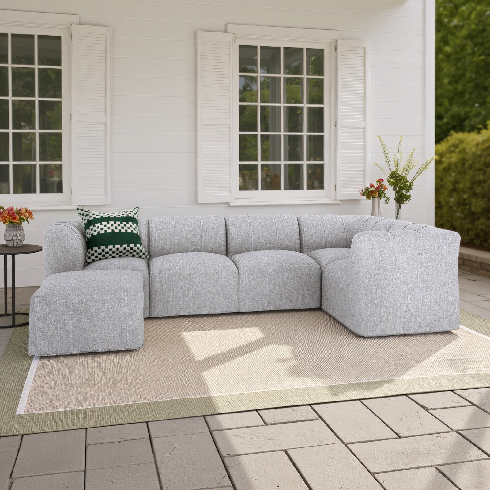 Praia 6-Person Patio Seating Group, Canvas Granite Sunbrella® Canvas
