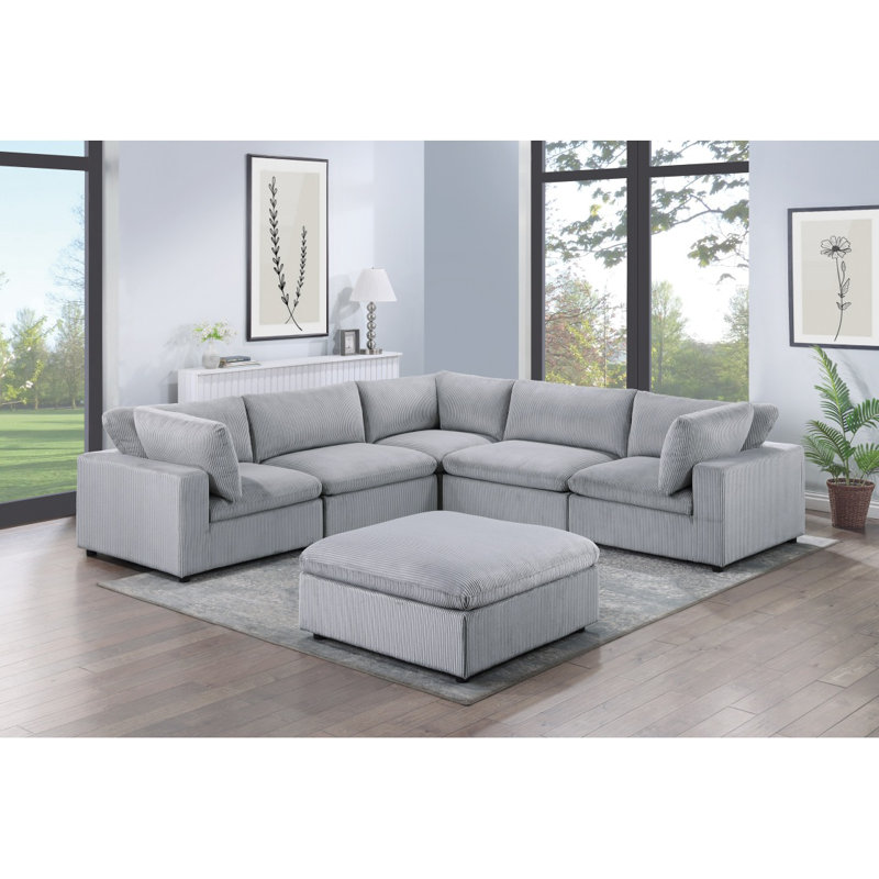 Melody Grey Sectional With Pullout