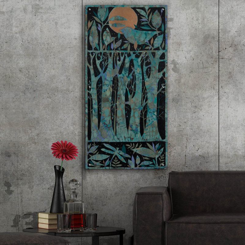 Art mural en verre acrylique 24 po x 48 po Epic Art «Nightsons» par Sue Davis, 48" H x 24" W