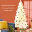 Arbre de Noël artificiel de 7,5 pi de hauteur, 500, 1346 pointes de branches, blanc, arbre de 7,5 pi facile à installer et à ranger avec base stable pour l'assemblage et le démontage