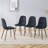 Luxury Simple Chair - Set Of 4 BLACK Linen-Cotton Material High Resilience Dining Chair With Metal Walnut Color Leg.Integral Metal Leg Architecture,Suitable For Various Interior Decoration Styles.-390831390-390831386-382103111