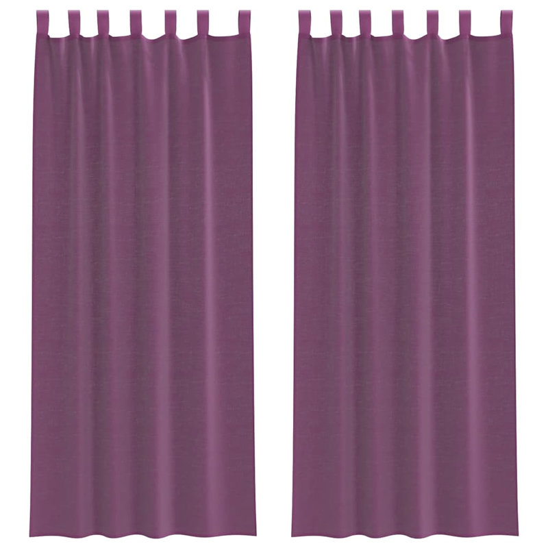 Semi Sheer Curtain Pair, Purple, 140cm Width x 260cm Drop