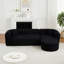 Canapé modulaire de luxe à dossier incurvé de 109,4 po, canapé à dossier incurvé de luxe moderne, deux coussins décoratifs en tissu de chenille, canapé en nuage minimaliste et confortable en forme de L pour le salon (méridienne droite)-1639667296-1639667297