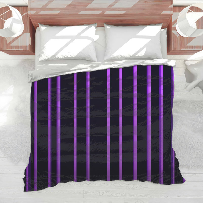 Purple Vertical Stripes Comforter, King