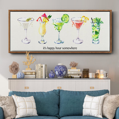 Happy Hour cocktails - toile encadrée