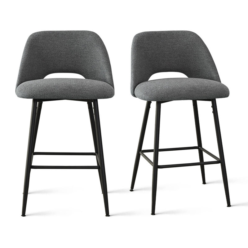 Jayden 26.5'' Upholstered Counter Stool, Dark Gray