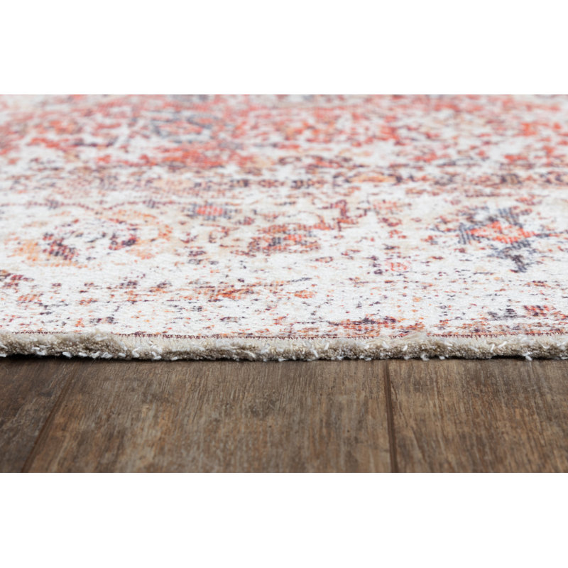Tapis oriental rouge / bleu Montmorency, Rectangle 9 pi 6 po x 12 pi 6 po