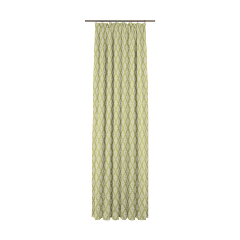 Esteban Pencil Pleat Opaque Curtains, 145cm Width x 145cm Drop, Light green, With pleater tape