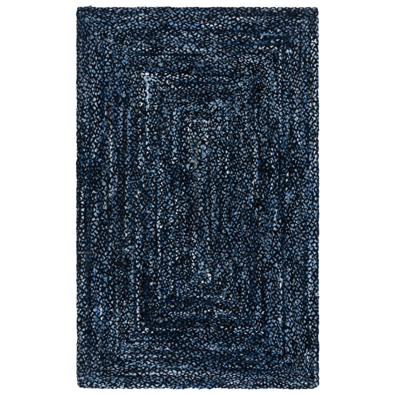 Braided Hand Woven Cotton Solid Color Indoor Rug, Rectangle 5' x 8'
