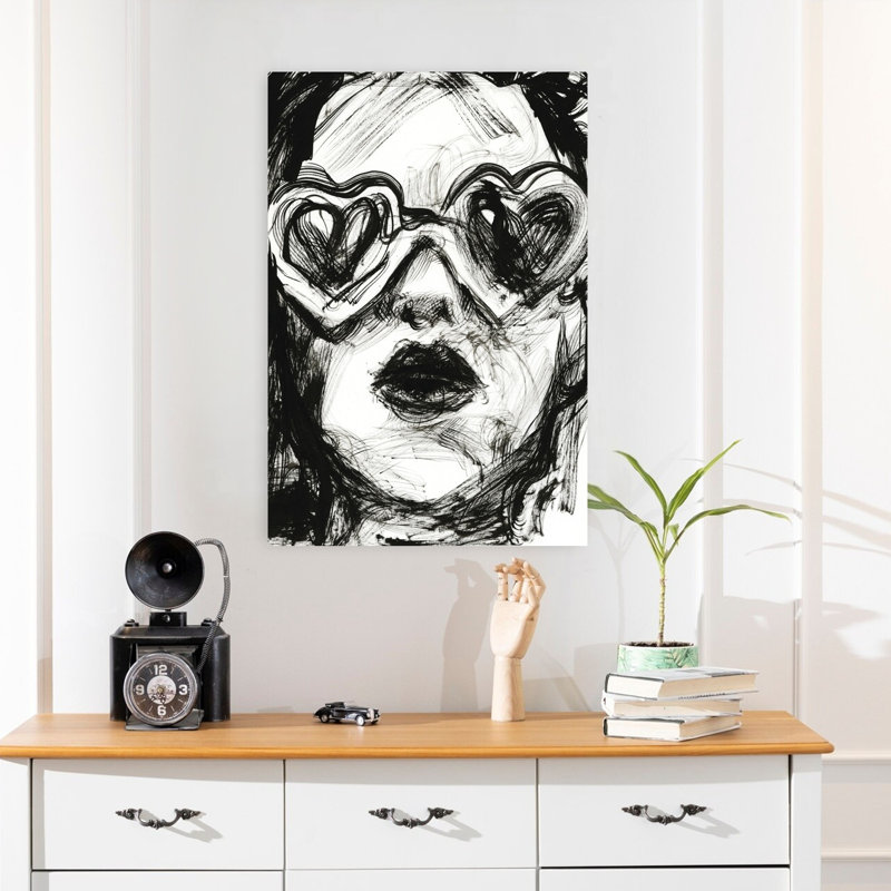 «Love Goggles», art contemporain abstrait, H 24 po x l 16 po