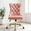 Chaise de bureau en velours de luxe avec base dorée et capitonnage à losanges-1521568377