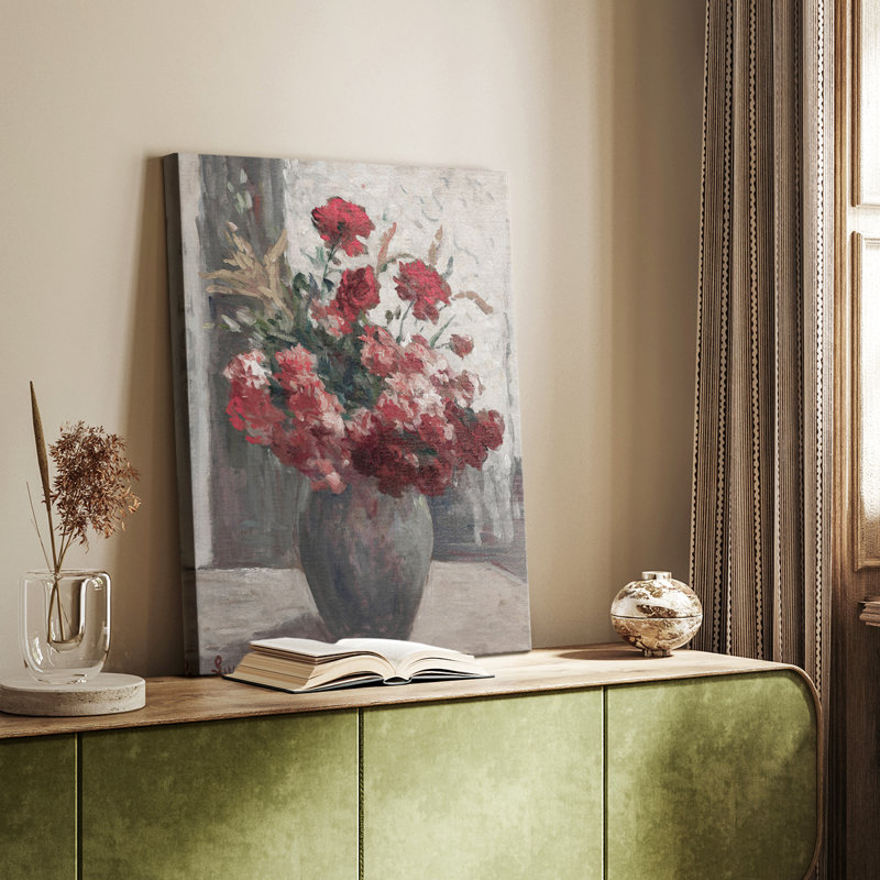 Motif floral rétro CCLIX - galerie Cavas, H 18 po x l 12 po