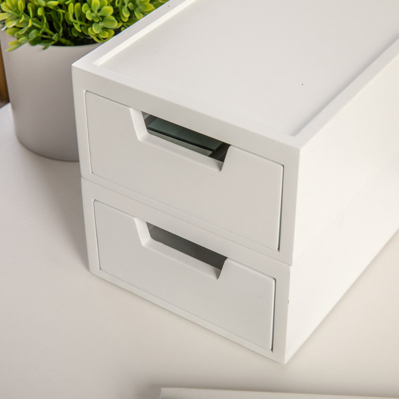 Thomas Martha Stewart Wooden Storage Boxes With Pullout Drawers, White