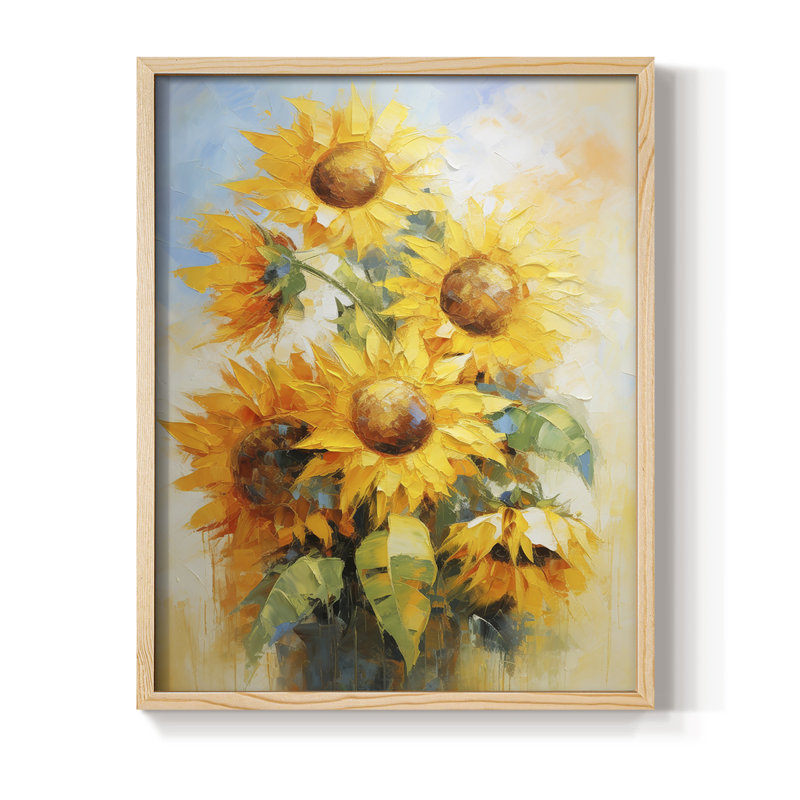 Impression encadrée FLORAL Series CDLIV - bois massif, H 11 po x l 9 po