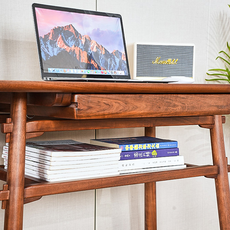 Bureau pratique en noyer durable brun foncé