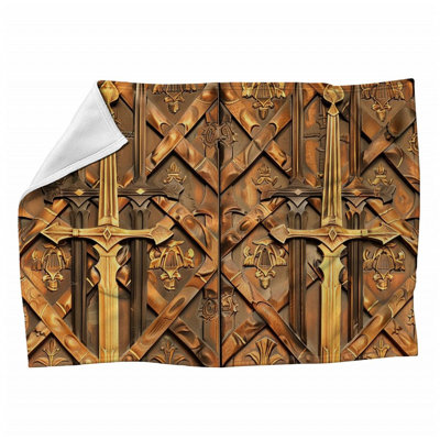 Swords Machine Printed Throw Blanket