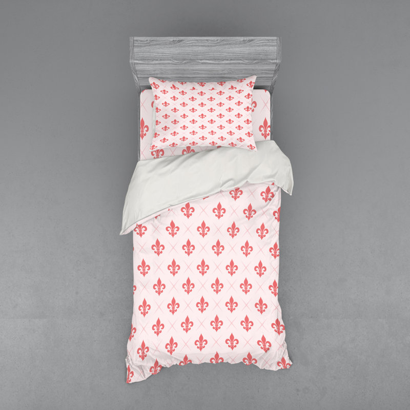 Ensemble de housse de couette corail / rose bébé en microfibre traditionnel