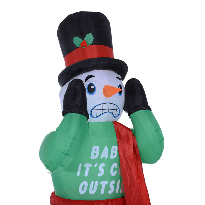 Bonhomme de neige gonflable avec 3 lumières del