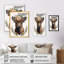 Mignon bébé bison avec couronne florale - animaux, art mural sur toile-1544981721-1544981732