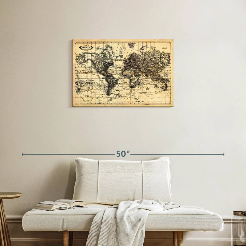 Aliaz Chart Of The World Map, 20" H x 30" W