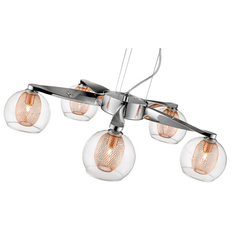 Justus 5 - Light Sputnik Chandelier, Copper