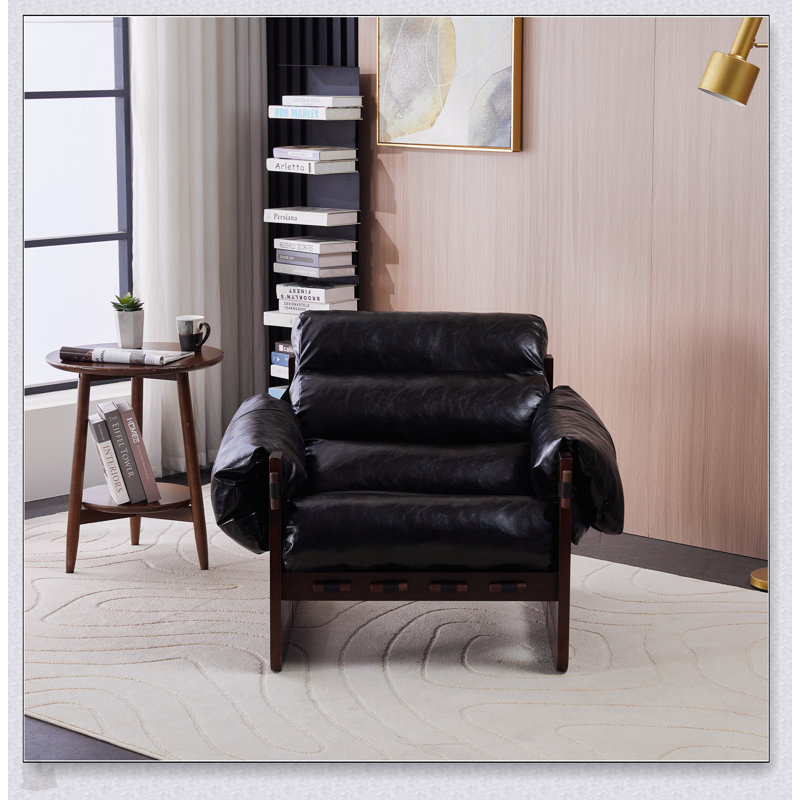 Méridienne vintage en cuir ciré à l'huile avec accoudoirs amovibles, idéale pour le salon, le bureau et la décoration de bureau