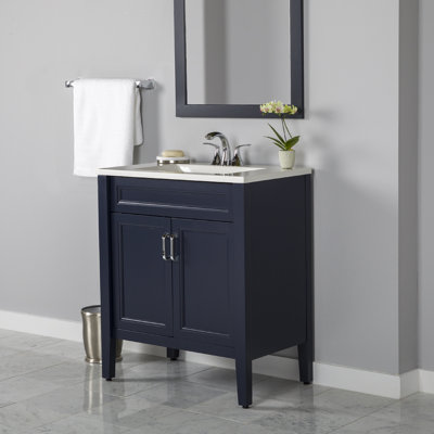 30.5" Single Bathroom Vanity With Cultured Marble Top