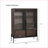 Cabinets with LED Lighting, 2 Drawers &amp; 4 Adjustable Shelves, 51.2'' Dark Walnut Contemporary Display | Hallways | MDF,Tempered Glass-1775468729
