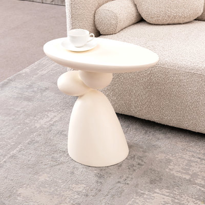 Table de bout en pierre, table d'appoint en fibre de verre, table de coin, table basse