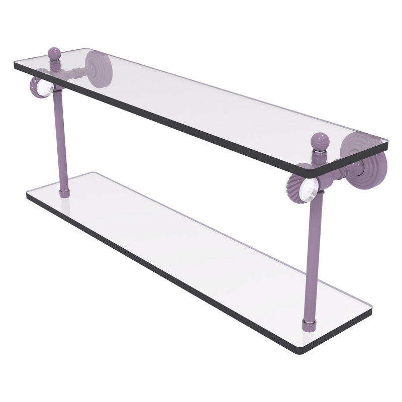 Pacific Grove Collection Inch Two Tiered Glass Shelf with Twisted Accents PG, H 9,3 po x l 22 po x P 5,125 po, Lavande