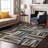 Premium Machine Washable Collett AMF1012 Squares Rug-1403004027