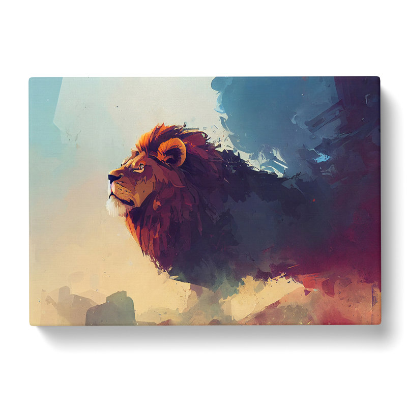 Lion Art Painting Vol.1 Abstract - Wrapped Canvas Print, 40cm H x 60cm W x 3cm D