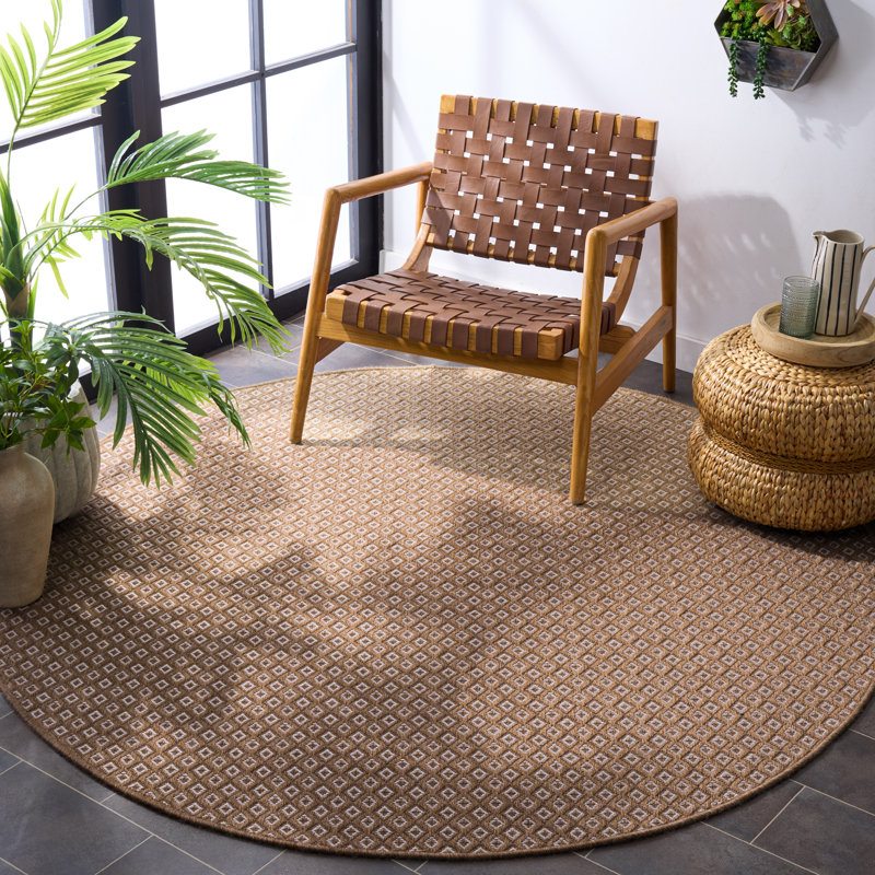 Sisal Performance 800 Performance Geometric Indoor Rug, Round 6'7"