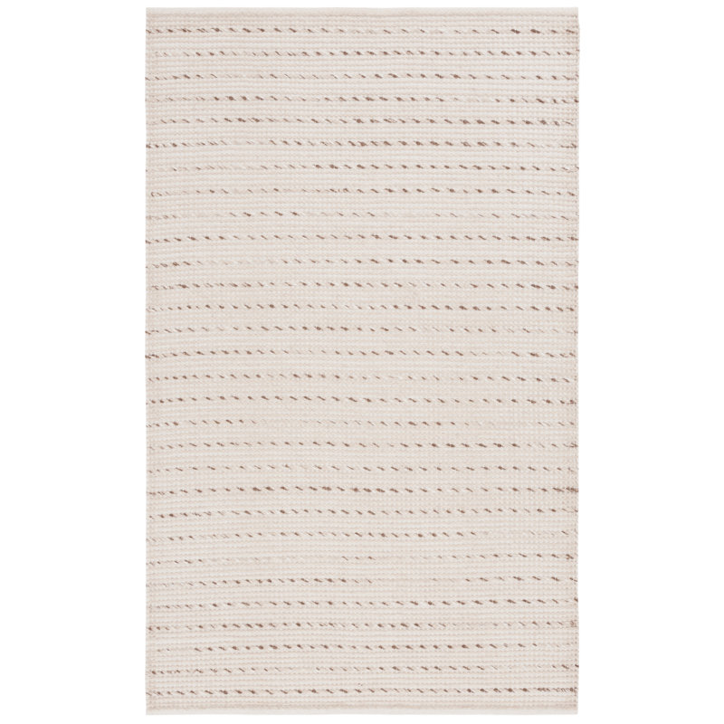 Tapis en laine / coton à tissage plat Jameya ivoire / beige, Rectangle 8 pi x 10 pi