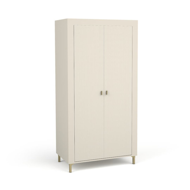 Onut 2 Door Manufactured Wood Wardrobe, Cashmere and Oak