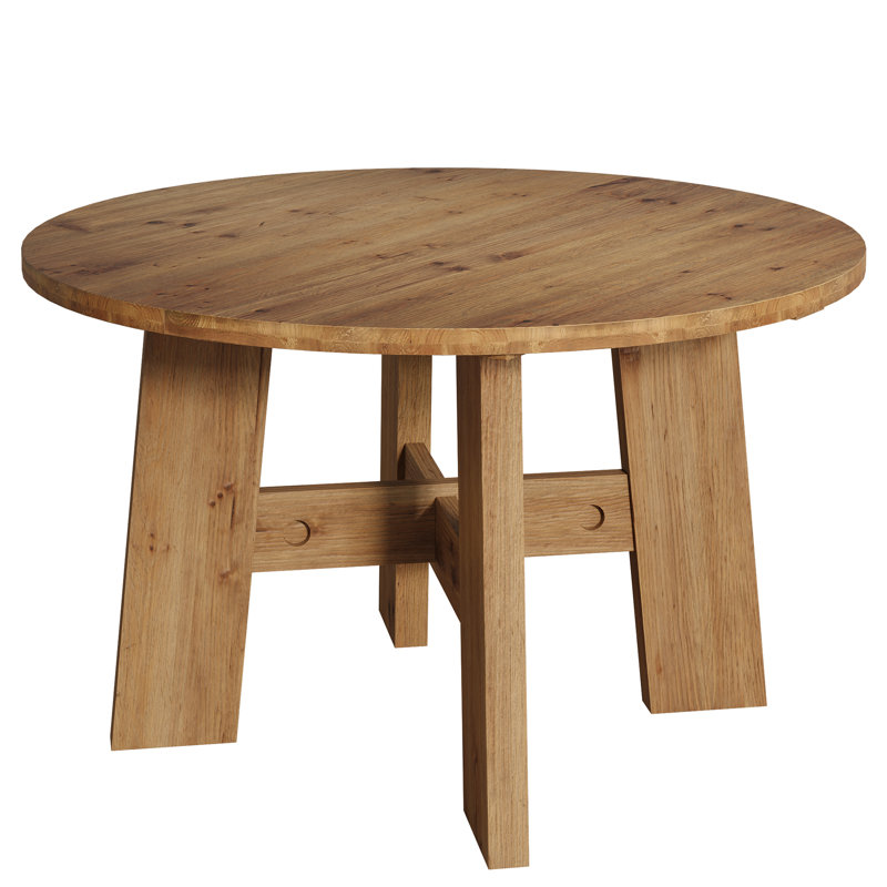 Table de salle à manger de 47 pouces en bois massif pour 4-6 personnes, pour salle à manger, salon, brun rustique