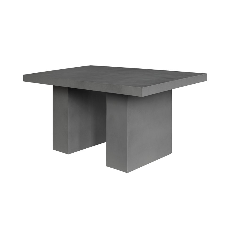 Tommen Rectangular Outdoor Dining Table , 63'' in. W 35.5'' in. D, Dark Gray Stone
