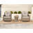 Keaisha 2-Person 3-Piece Outdoor Wicker Swivel Glider Seating Group with Side Table-1581251968-1581251971-1575161217