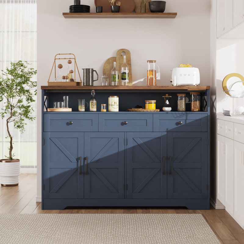 Ashveer Sideboard, Blue/Brown