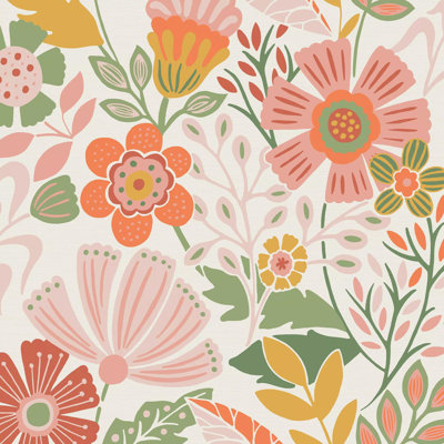 A4 Sample-Envy Oopsy Daisy Floral Wallpaper