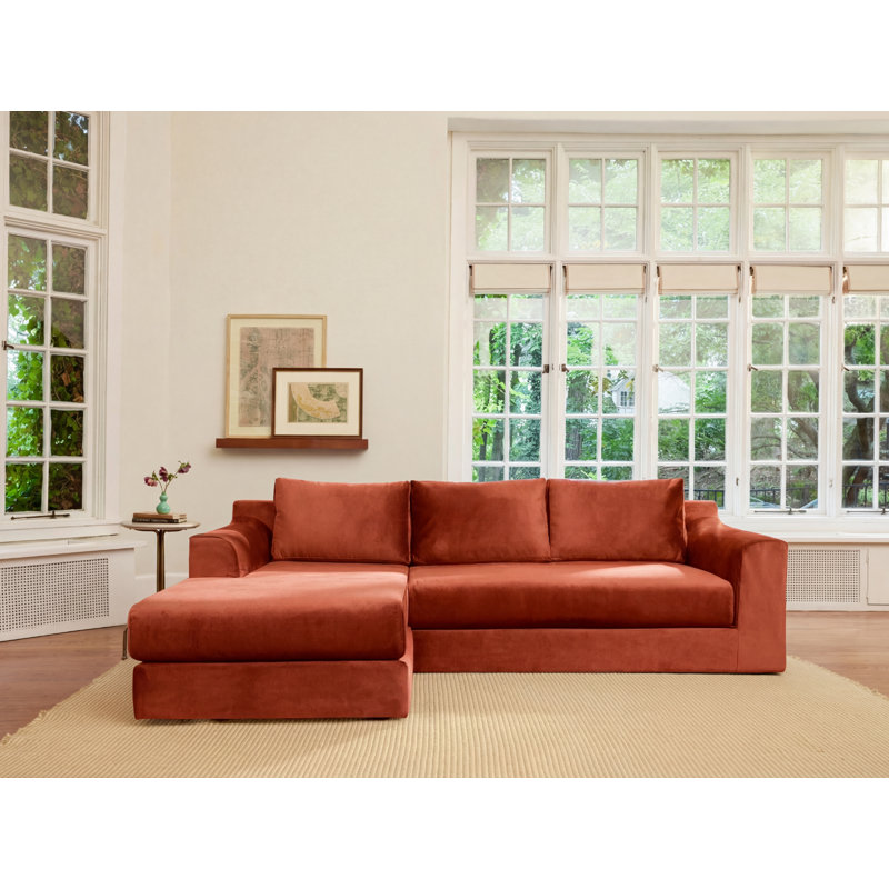 All-Natural Elevate Sectional, Yellow Clay Striped Hemp Blend
