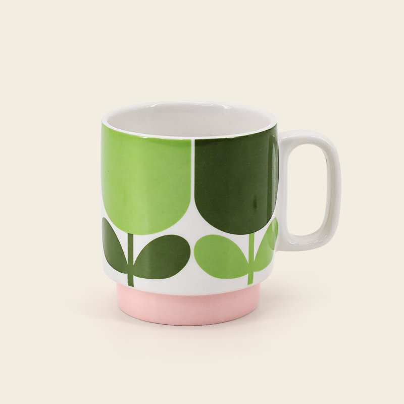 Ceramic Mug, 2, Tomato/Fern