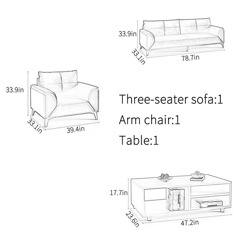 Simple leisure high-end office sofa set