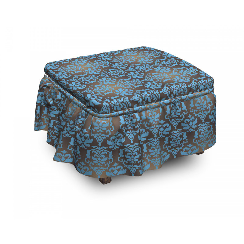 Housse pour repose-pieds damassé motifs
