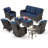 Anahit 9 - Person Patio Conversation Set with Cushions-1025105097