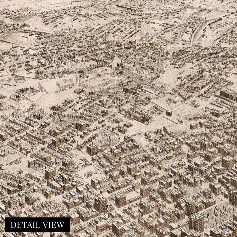 «1909 Los Angeles California Map», art mural sur papier, H 16 po x l 24 po x P 0,1 po