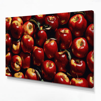 Fruit Apple Red Delicious Brown Canvas Wall Art